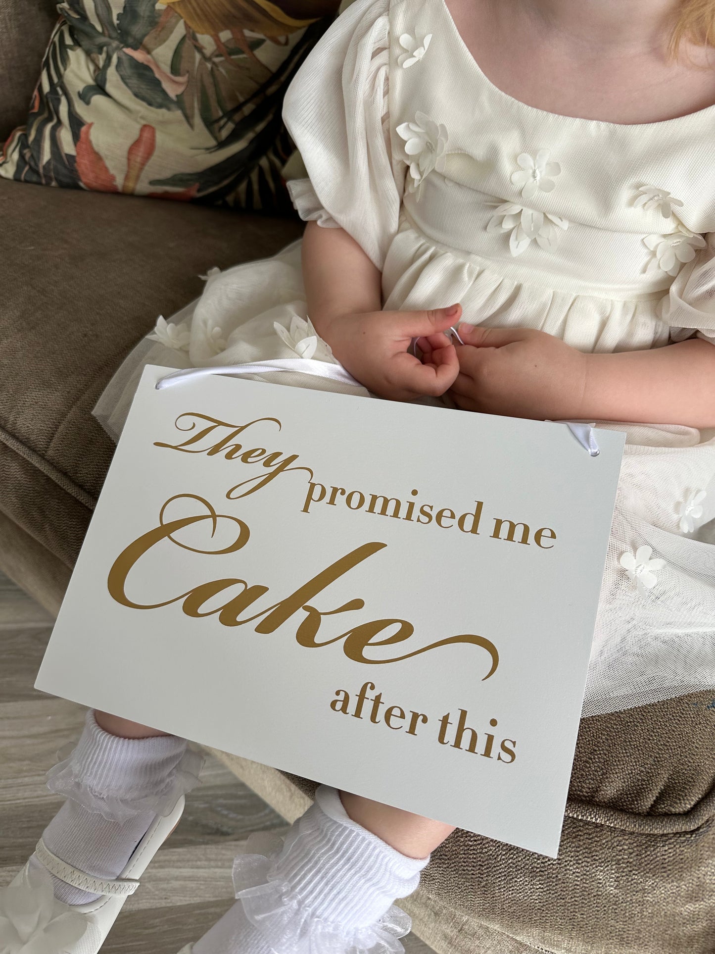 "They Promised Me Cake After This" Wedding Sign