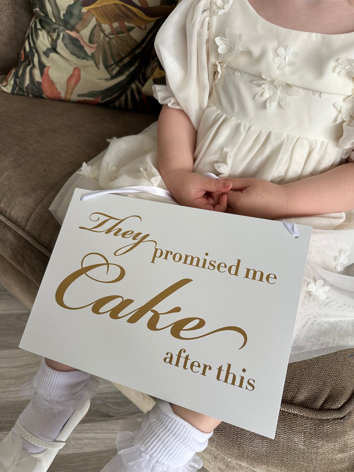 "They Promised Me Cake After This" Wedding Sign