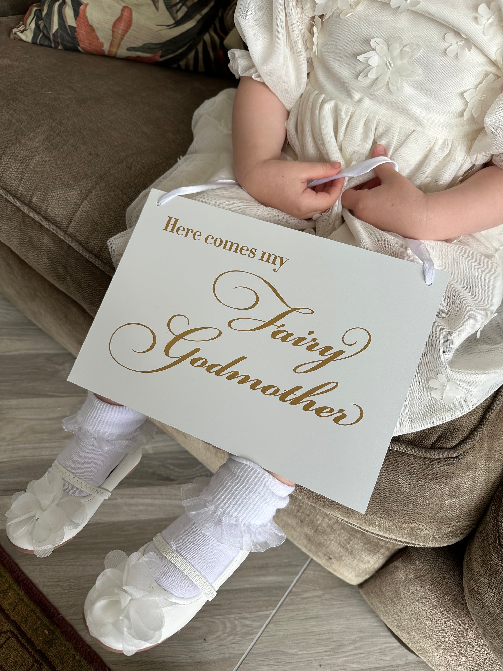 here comes my fairy godmother wedding sign 