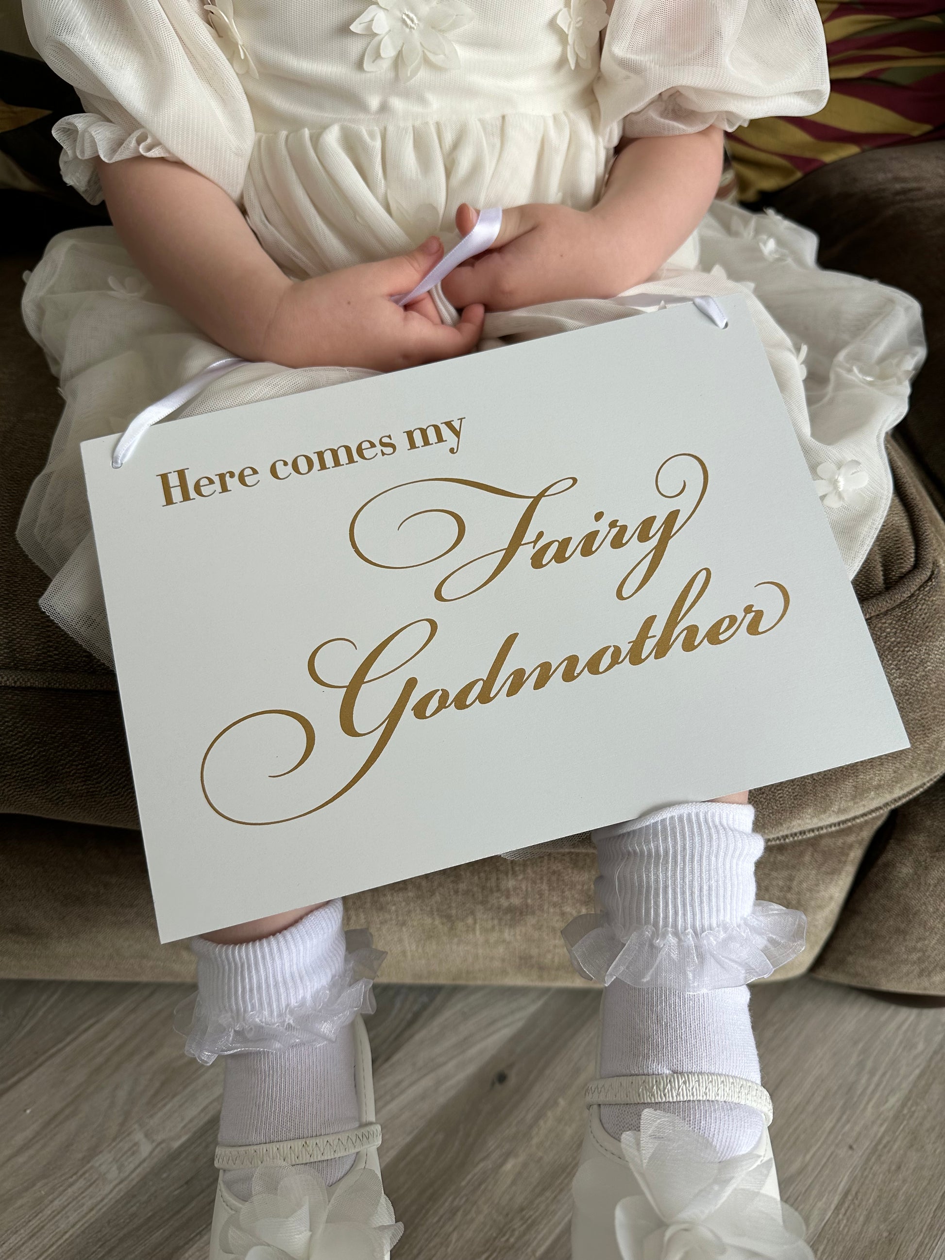 here comes my fairy godmother wedding sign 