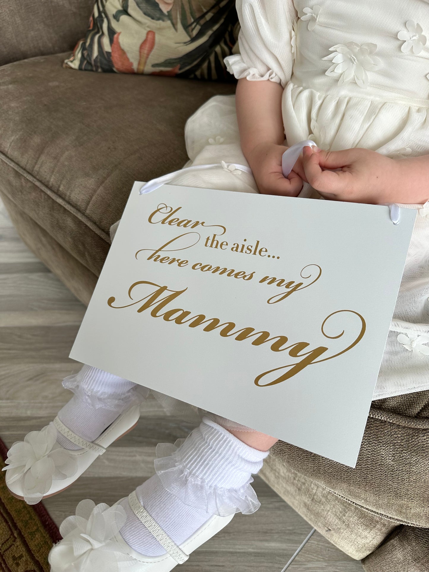 Clear the aisle here comes my Mammy wedding sign 